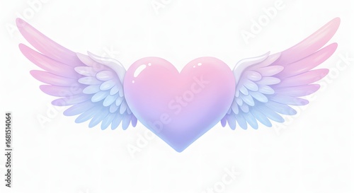 Surreal Heart with Angel Wings