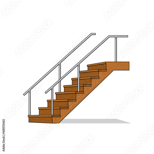 Ascending Staircase: A graphic depiction of a staircase with a modern, minimalist design, showcasing clean lines and architectural simplicity.