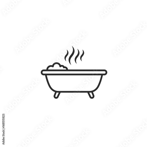 Tranquil Soak: An inviting illustration of a classic bathtub, filled with steaming water and fluffy bubbles, promising a haven of relaxation and serenity.