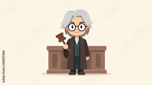 Judge illustration with gavel