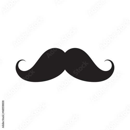 Black Stylized Mustache Silhouette Illustration