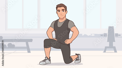 Man kneeling exercise illustration