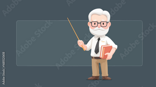 Mature teacher character illustration