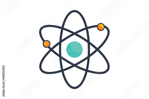 Atom Symbol Represents Chemistry, Physics, Science Education, Energy, and Nuclear Power