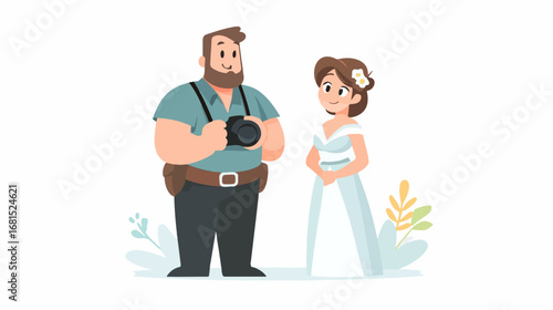Photographer and bride illustration