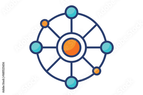 Circular Network Diagram Representing Connectivity and Integration of Different Data Points