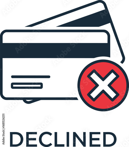 Credit Card Declined Payment Failure Finance Error Debt Bank Transaction Problem Pay Issue Rejected