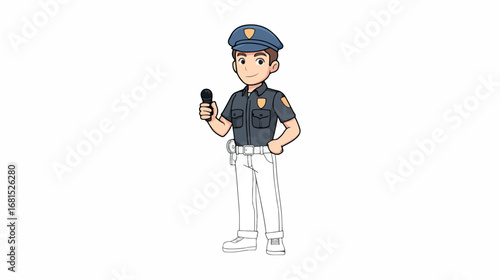 Police officer cartoon illustration