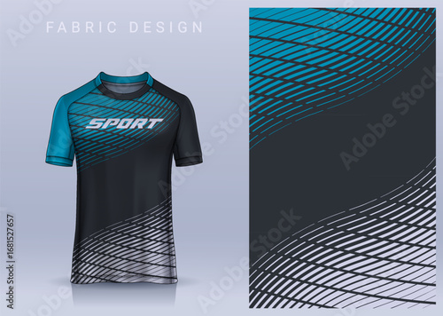 Fabric textile design for Sport t-shirt, Soccer jersey mockup for football club. uniform front view.	