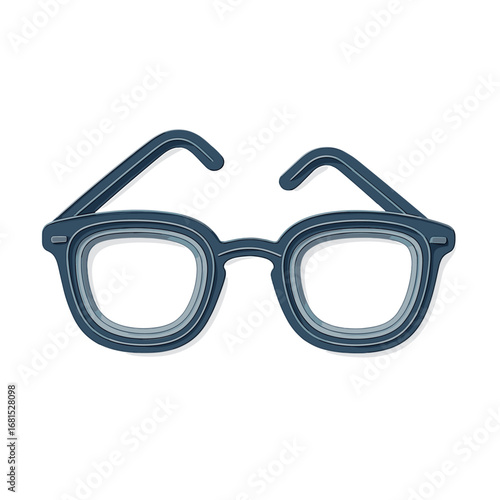 Stylish retro glasses with modern 3d effect and shadowing