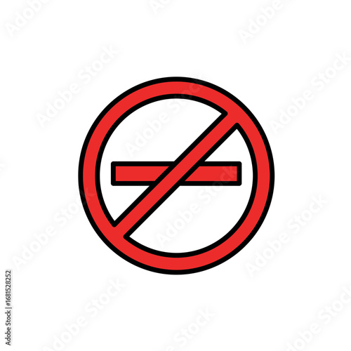 No Entry: A bold, graphic illustration of a universally recognized no entry symbol, featuring a red circle with a diagonal line, and a horizontal bar, conveying a clear message of prohibition.