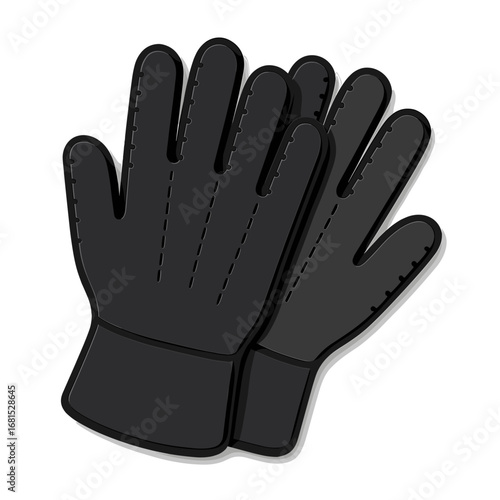 Black gloves on gradient background with shadow effect