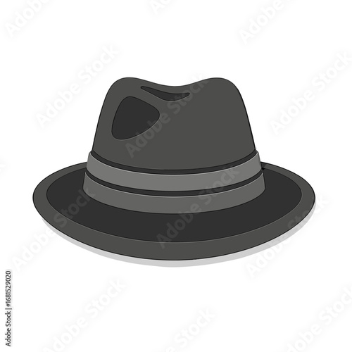 Sleek black fedora hat with simple elegant design