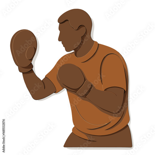 3d layered boxer artwork captures dynamic boxing scene with glowing warmth