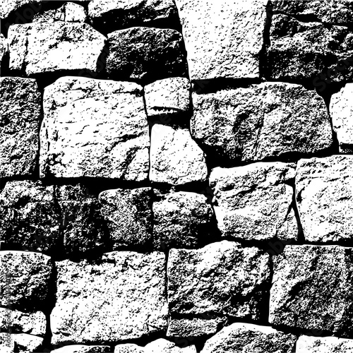Black and white stone wall texture background for graphic design and digital art projects and presentations