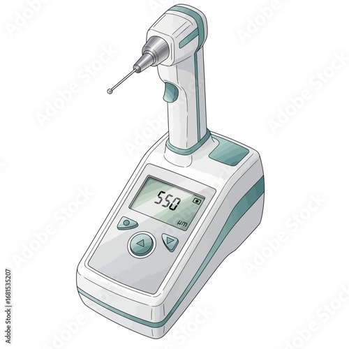 Pachymeter AI Vector: Modern Ophthalmology and Eye Care Medical Diagnostic Device Icon