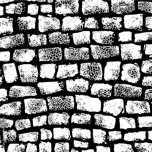 Distressed brick wall texture seamless vector pattern grunge background old stone surface rough masonry design 100