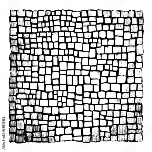 Black and white brick wall illustration seamless pattern vector background for graphic design and art 100