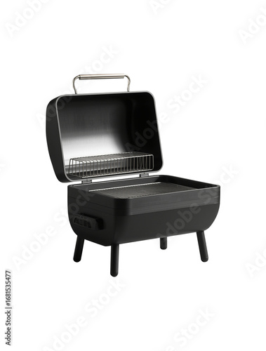 Compact Portable Charcoal Grill for Camping and Picnic,  Isolated on Transparent Background