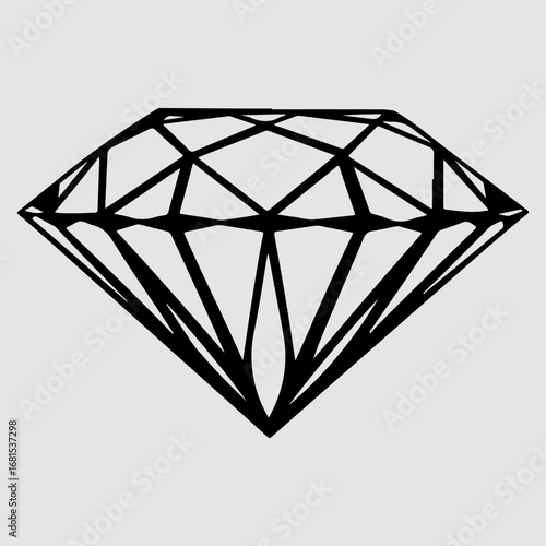 Diamond Retro Style Art, Diamond Logo Sign Isolated Graphic Idea Vector Art