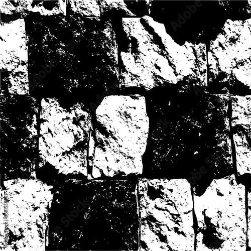 Black and white stone wall texture background for digital design and artistic presentations rendering material