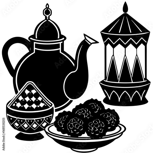 tea set with teapot