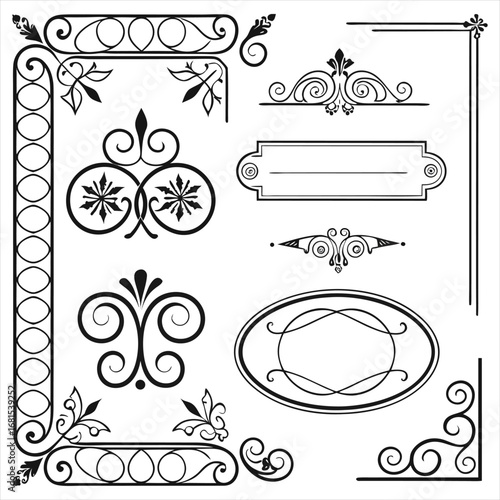 set of decorative elements