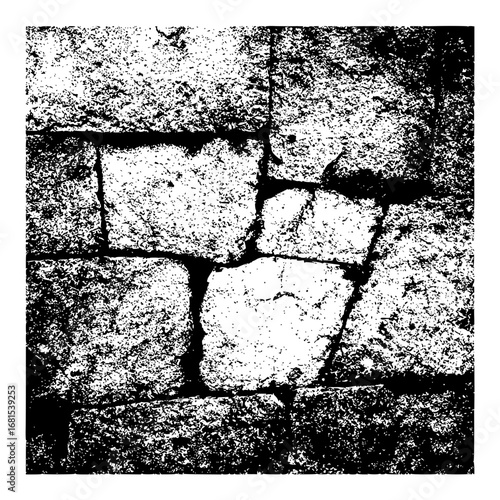 Black and white stone wall texture background grunge style vector illustration design element for prints 100