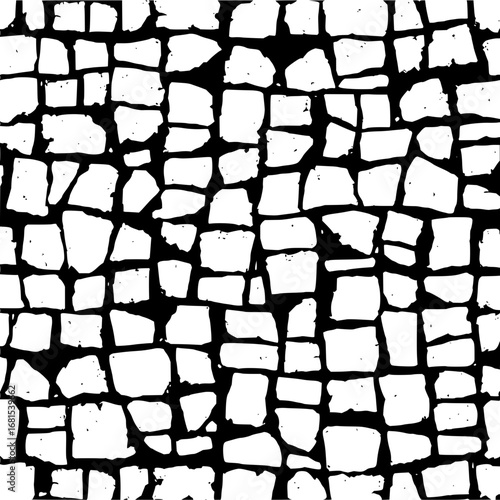 Seamless stone pattern vector design for backgrounds and textures with black and white color scheme design