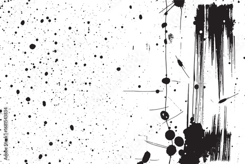 Monochrome texture composed of irregular graphic elements. Hand drawn vector illustration	