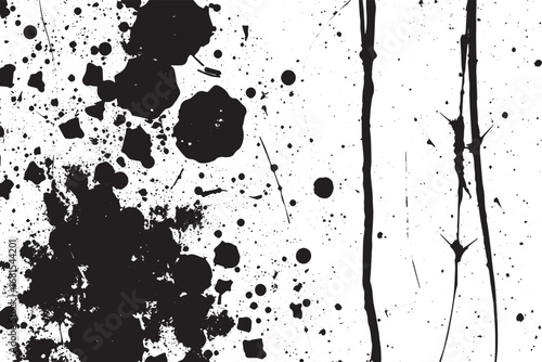 Monochrome texture composed of irregular graphic elements. Hand drawn vector illustration	