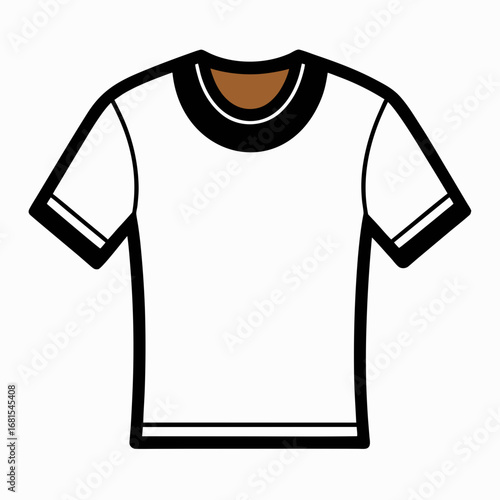 Minimalist Vintage Ringer Tee Silhouette Vector Design Isolated on White