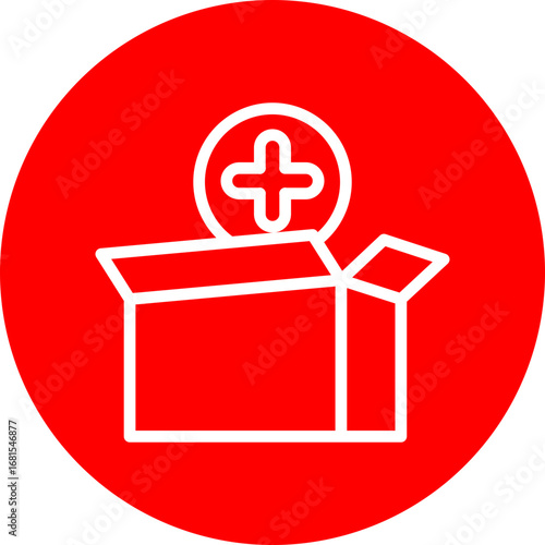 Item Added Vector Line White Circle Red Icon Design