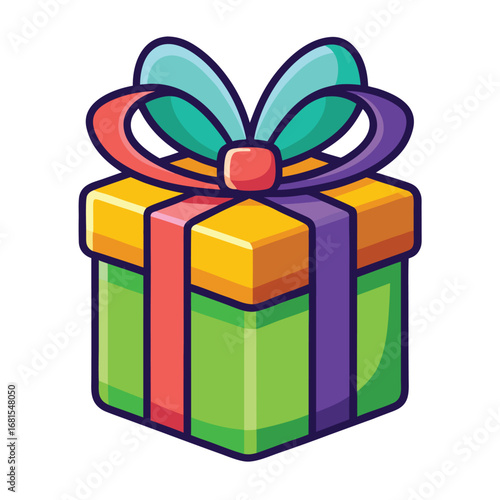 Colorful 3D gift boxes with festive ribbons and bows, perfect for any celebration