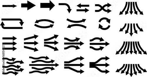 Air flow with arrows showing wind movement for ventilation, fan, or air conditioner. Illustration fresh, hot, or cold air direction for home cooling and heating concepts.