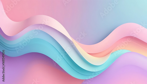 Abstract Colorful Wave Pattern with Soft Pastel Shades for Artistic and Modern Design