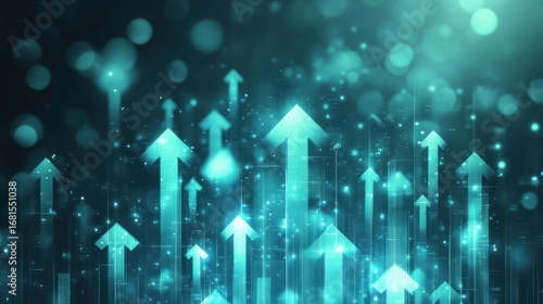 Abstract digital arrows upward growth background