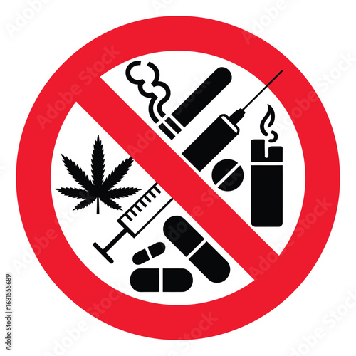 No drugs and smoking symbol
