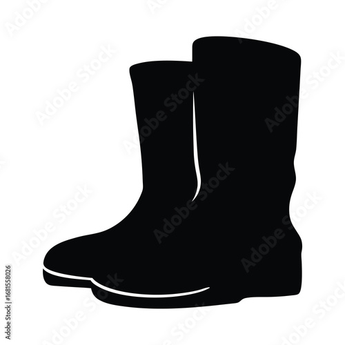 Black silhouette image of two rain boots, essential for outdoor adventures