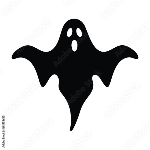 Spooky black ghost floating in the air, ready to haunt this Halloween