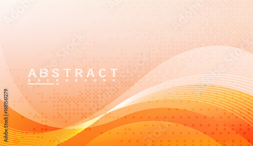 Orange waves gracefully blend into a textured peach backdrop with elegant white lines, creating a modern, visually appealing abstract background design ideal for various creative projects