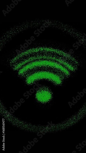 Wallpaper Mural Green WiFi animation vertical video loop with modern tech background and abstract network visuals. Vertical video loop of animated green WiFi signal with seamless motion graphics. Torontodigital.ca