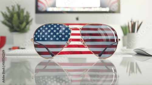 American glasses Icon. Happy 4 th July and Independence Day. Cartoon Vector illustration, Flag Glasses, American Flag And Glasses, July 4th, July 4th Flag Glasses Vector And Clip Art Memorial day