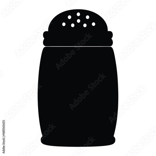 Simple black and white image of a generic salt or pepper shaker
