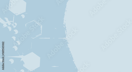 Abstract light blue background with molecule structures and shapes, soft tone