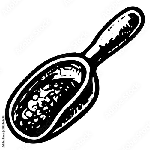 Classic Coffee Scoop Icon - Traditional Measuring Tool Illustration