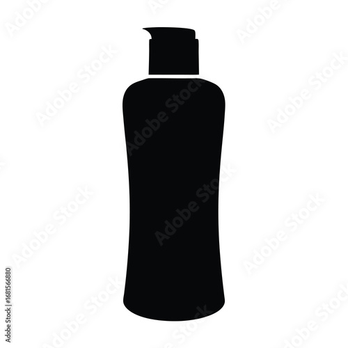 Silhouette of a lotion bottle with a pump applicator for mockup