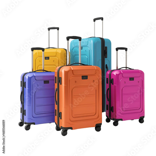 Luggage, transparent background, essential equipment for travel and tourism