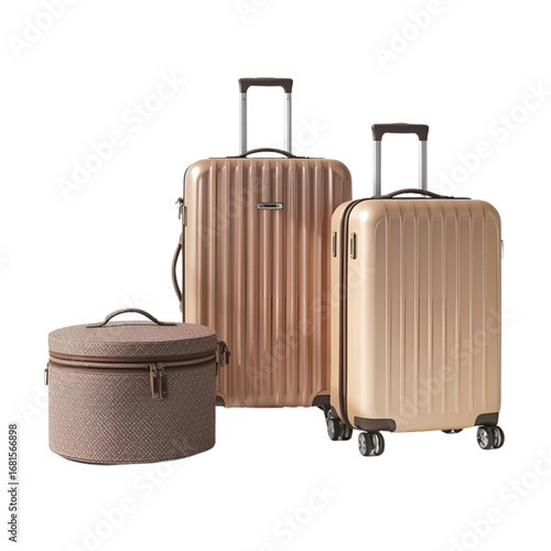 Luggage, transparent background, essential equipment for travel and tourism
