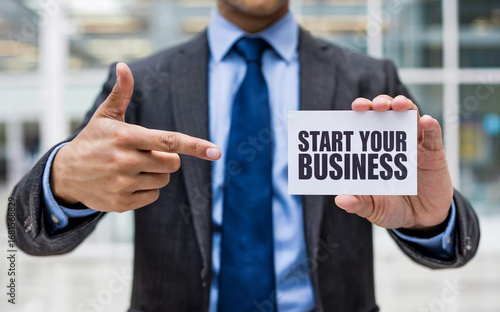 Businessman holding 